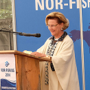 19. august: Dronningen åpner Nor-Fishing 2014 i Trondheim. Foto: Carl-Erik Eriksson, Trondheim kommune.